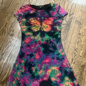 dELiA*s Multicolor Butterfly Print Dress